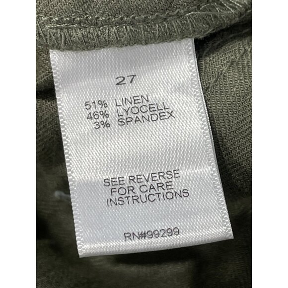 Evereve Tessa Cargo Pants Sz 27 Linen Blend Fatigue Green Utility Gorpcore NEW - Picture 6 of 7